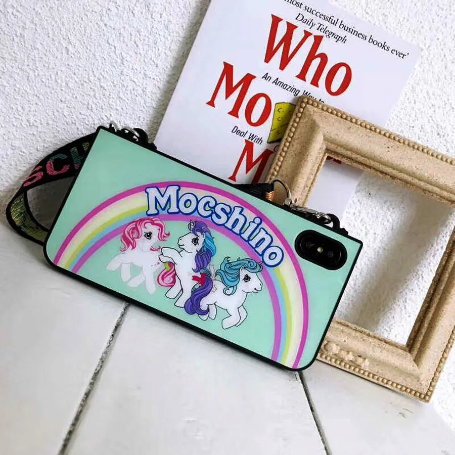 Для iphone XS MAX XR X 8 7 plus 6 6s plus чехол ins милый рисунок единорога с плечевым ремнем мягкая защитная оболочка из силикона