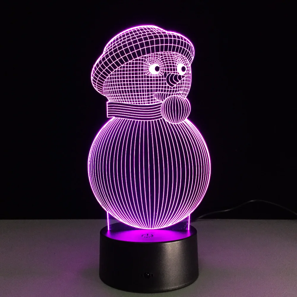 Акриловый 7 цветов меняющийся светодиодный USB 3D настольная лампа Новинка подарки