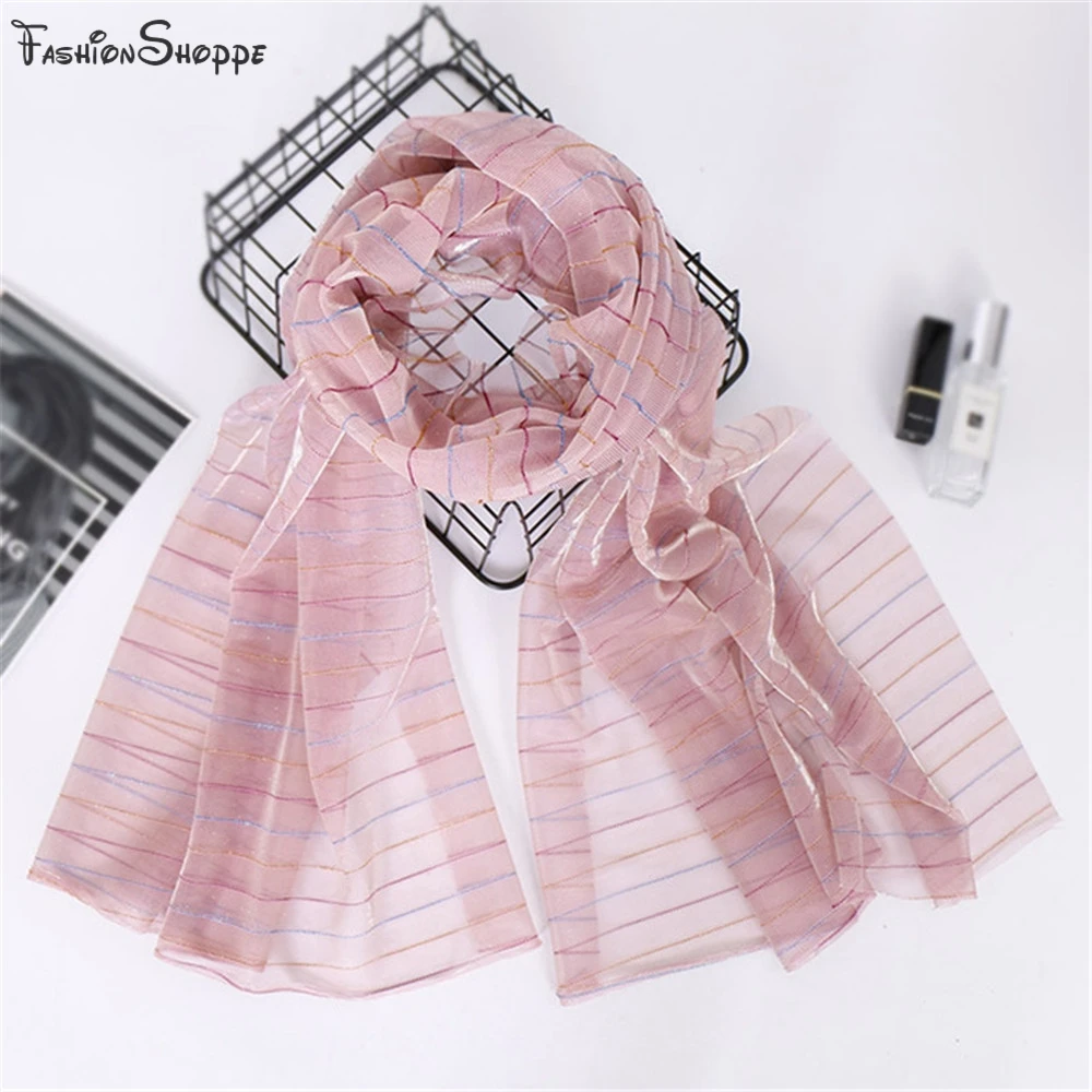 Тонкая дышащая повязка на голову мусульманская женская хиджаб с люрексом тюрбан