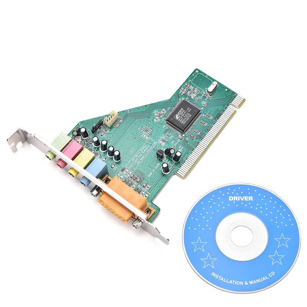 4 канальная звуковая карта 5 1 объемного 3D ПК PCI с игровым MIDI портом карта|Звуковые