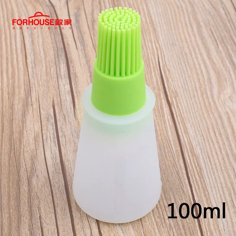 green 100ml Щетка для бутылки с маслом силиконовые инструменты для выпечки кисточка для смазывания гриля Кондитерская кухня для мёда для масла инструмент для барбекю гаджеты 100 мл/120 мл - Цвет: green 100ml