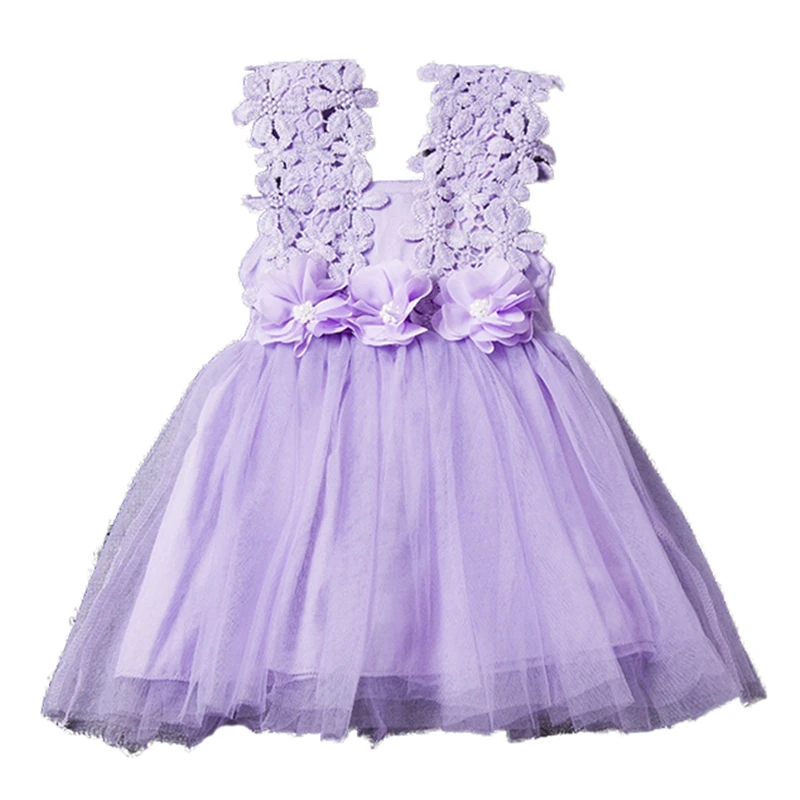 Осеннее платье 2018 корейское Новое Детское для девочек кружевной вязаный крючком