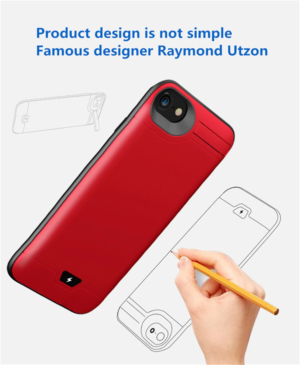 5200/8200 мАч чехол для зарядного устройства для iPhone 8/7/6s/6 Портативный внешний аккумулятор для iPhone 8 7 6s 6plus запасная крышка зарядного устройства
