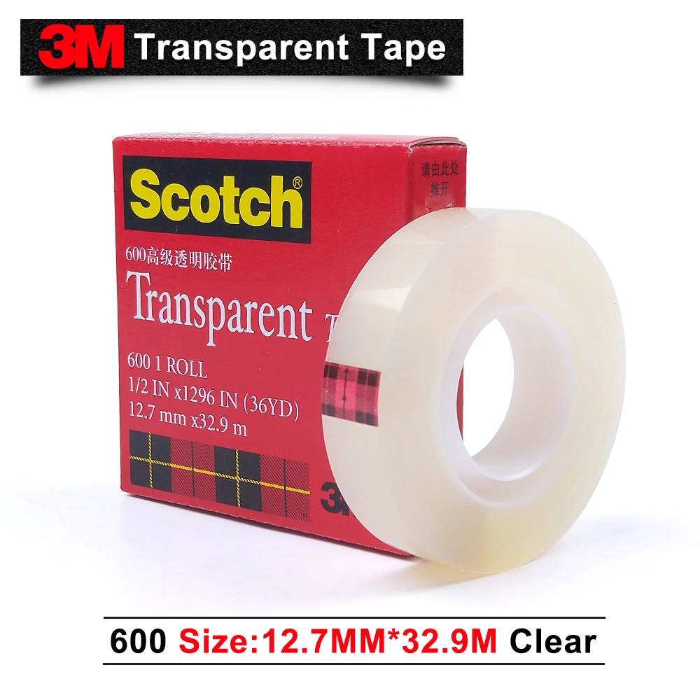 Фото 3M 600 scotch transparent gummed paper single sided tape 12.7mm*32.9M 50pcs/lot we can offer you other size and item №4
