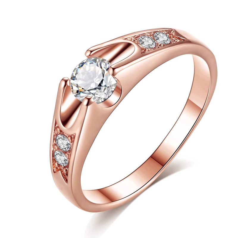 Горячее предложение 1 шт. розовое Золотое кольцо из сплава с кристаллами