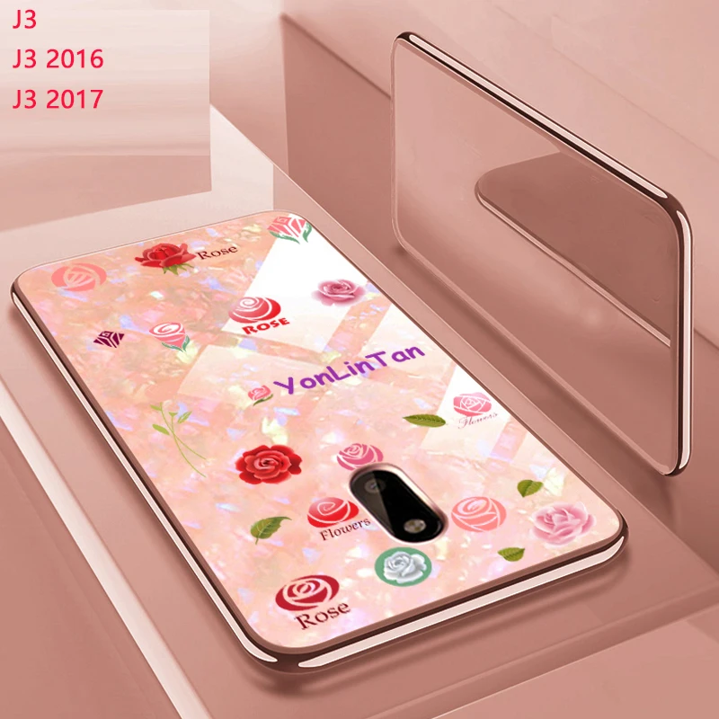 YonLinTan Bling Soft Silicone hard pc Coque cover case For Samsung Galaxy j3 2015 j 3 2016 j310 j330 2017 phone back on Silicon |