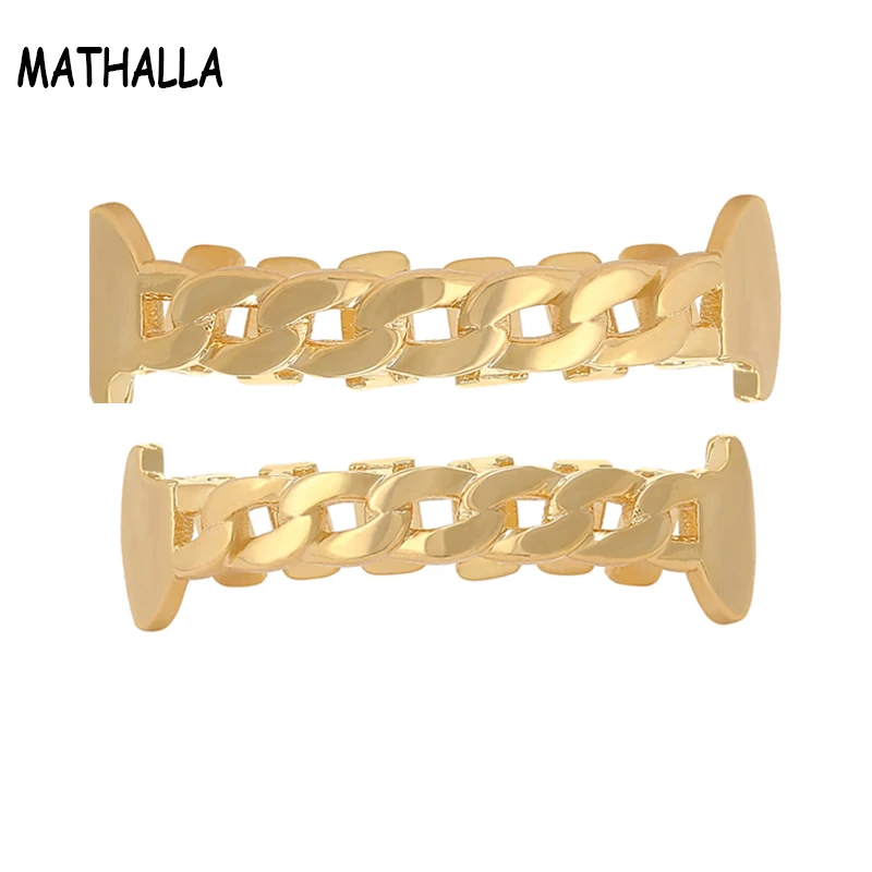 

MATHALLA Plain Gold Polished Dental Vampire Teeth Dental Grillz Grills