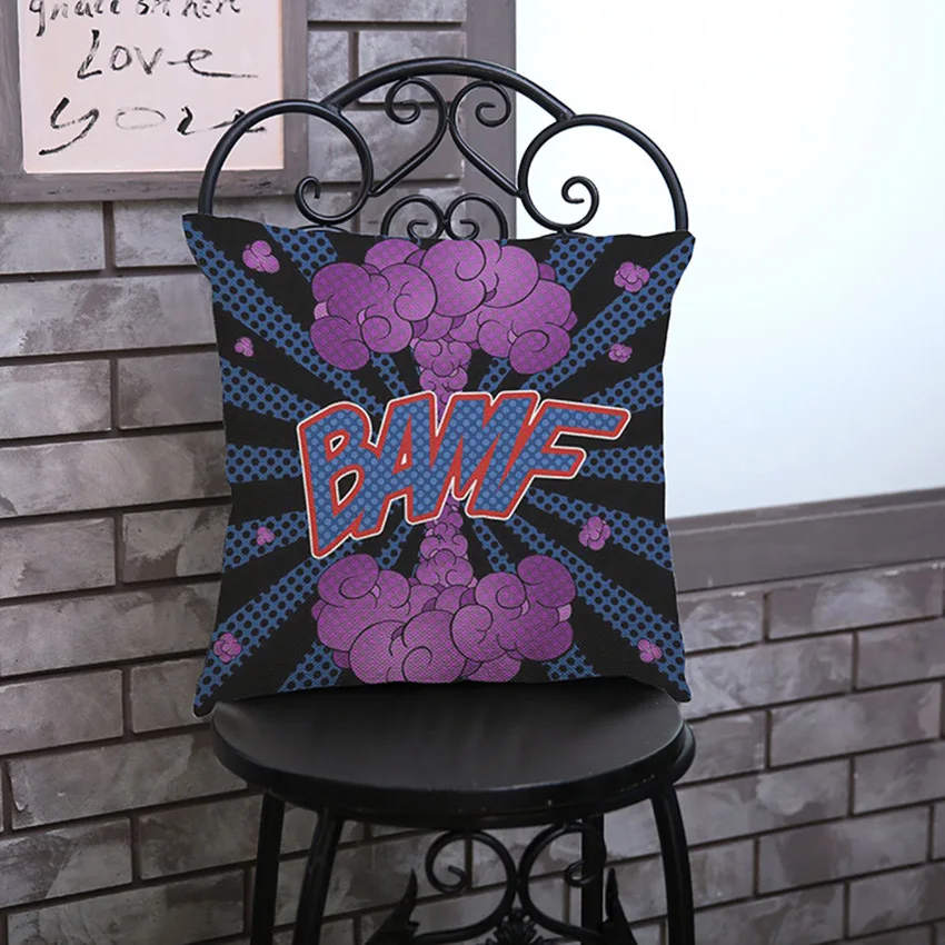 Комический голос слова буквы чехол для подушки с принтом Забавный бум поп Зап