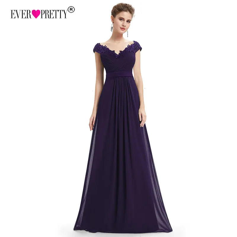 Dark Purple Robe De Soiree EB23368 элегантное ТРАПЕЦИЕВИДНОЕ вечернее платье с v-образным вырезом и аппликацией длинное красное торжественное свадебное платье размера плюс - Цвет: Dark Purple