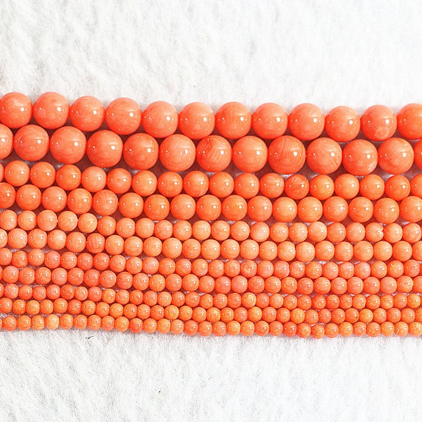 Новая мода хит продаж натуральный оранжевый Коралл 2-10 мм Свободные Круглые