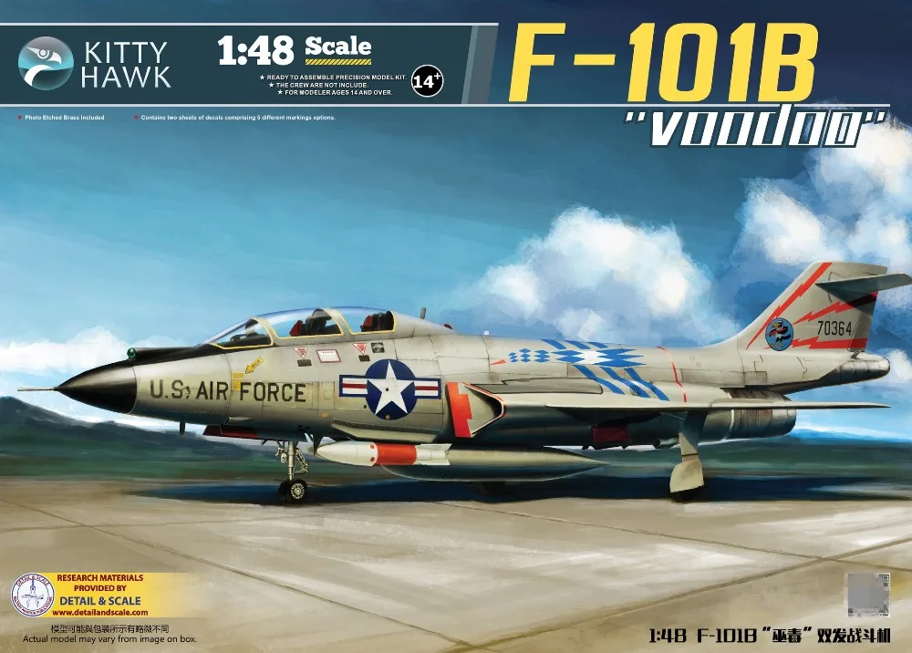 Kitty Hawk 1/48 KH80114 США F 101B Voodoo Fighter пластиковая сборка новая модель|Наборы для сборки