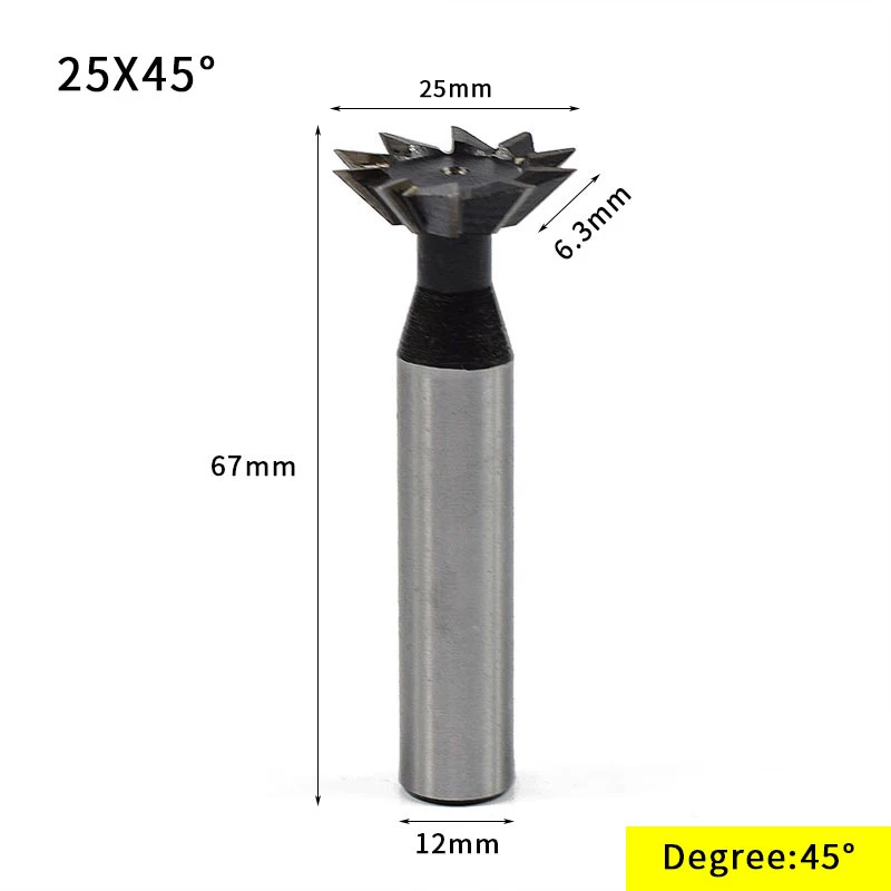 25x45 XCAN 1 шт. 45/60 градусов 10/14/18/20/25/30/32/35 мм HSS ласточкин хвост фрезы Straigh Концевая фреза ЧПУ фрезы концевой фрезы - Длина режущей кромки: 25x45