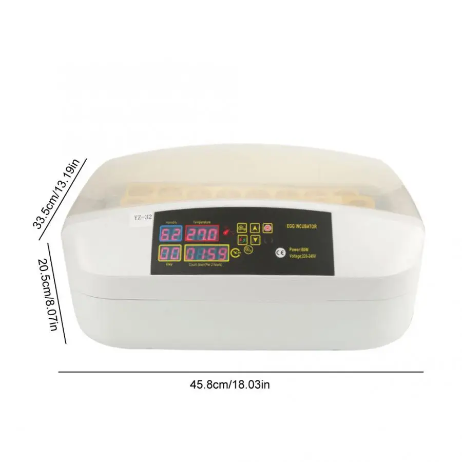 Водонепроницаемый термостат 32 яйца инкубатор машина цифровой контроль