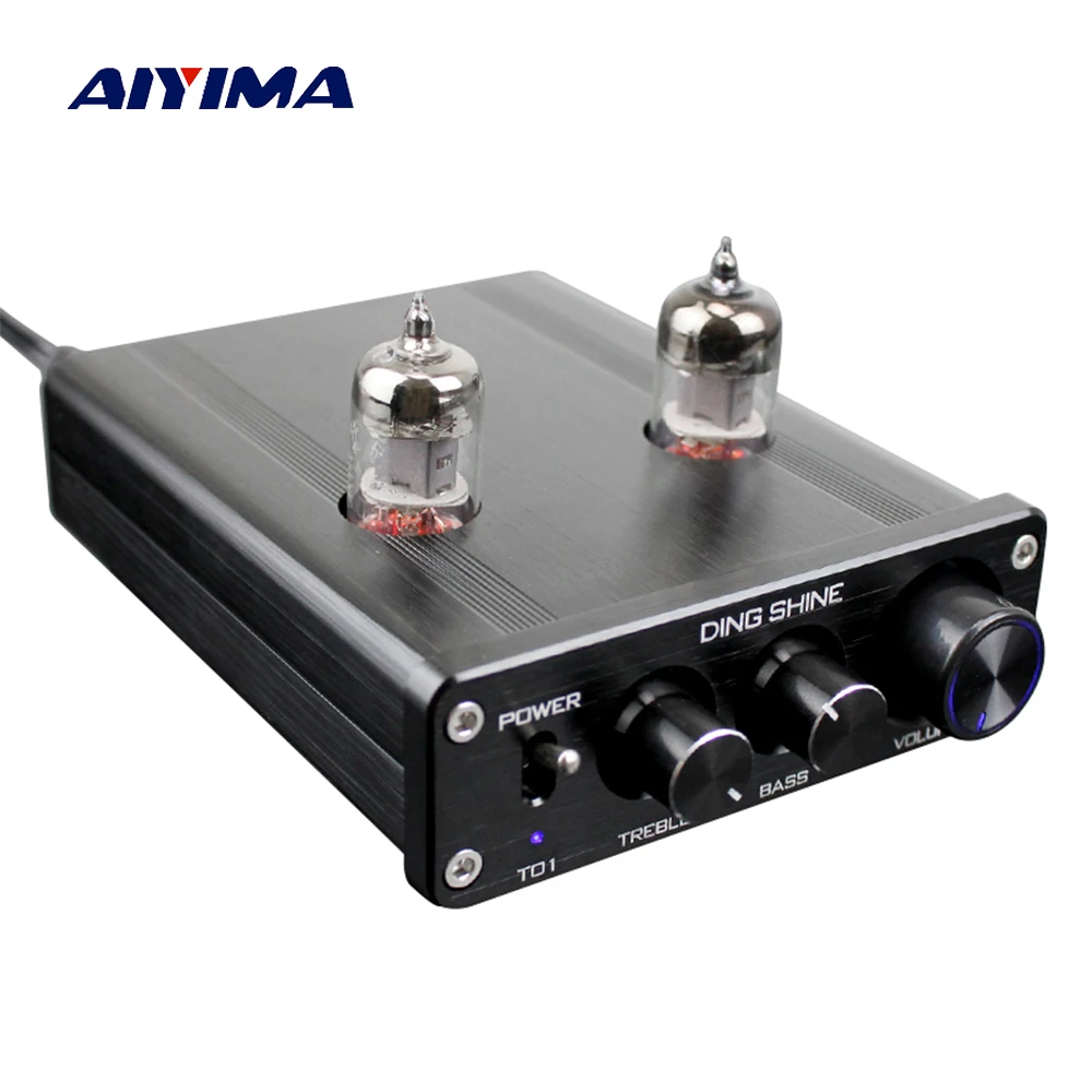 Aiyima Tube Pre аудио Усилители домашние лихорадка 6J1 трубки мини HiFi предварительного