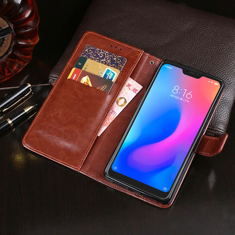 Flip Leather Case For Xiaomi Mi A2 Lite MiA2 Fashion Card Slot Stand Holder Wallet Cover | Мобильные телефоны и