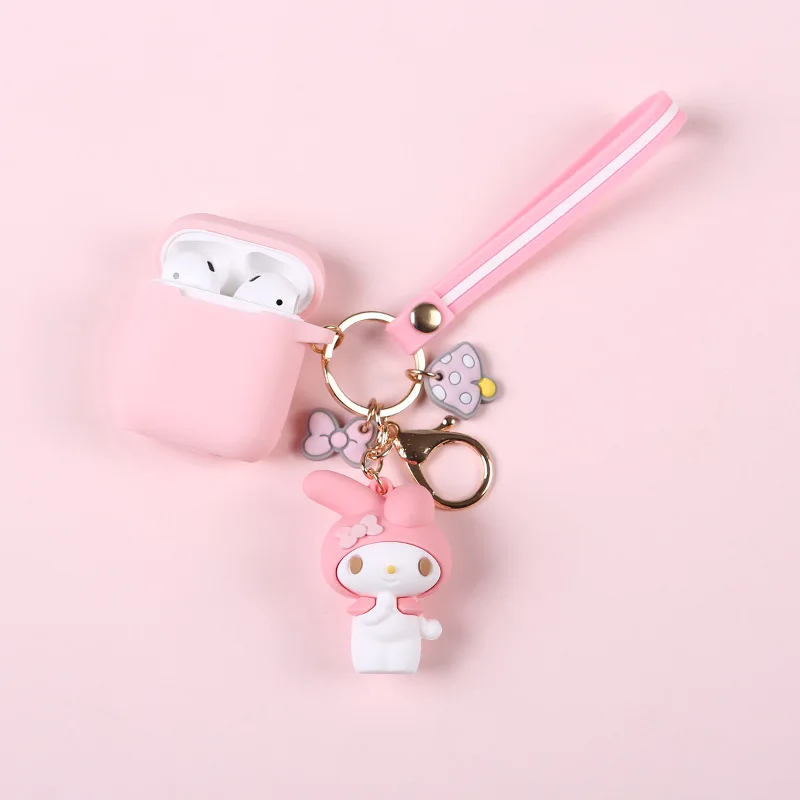 Силиконовый чехол для AirPods милый защитный чехол Bluetooth чехол для наушников apple airpods2 аксессуары с брелком мелодия