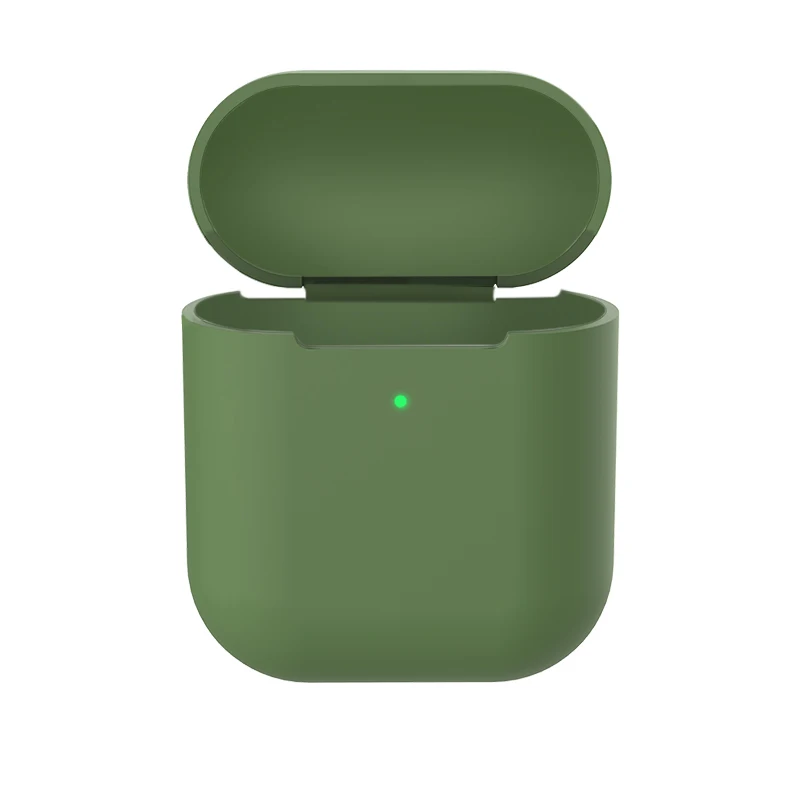 Dark Green Беспроводной защитный чехол для наушников для Apple AirPods Мягкий силиконовый чехол Bluetooth коробка для наушников Защитный для AirPod Тонкий чехол s - Цвет: Dark Green