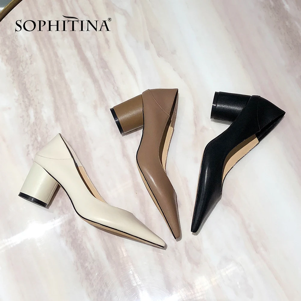 SOPHITINA/Новинки 2019 г. Высококачественные женские туфли лодочки на модном и круглом