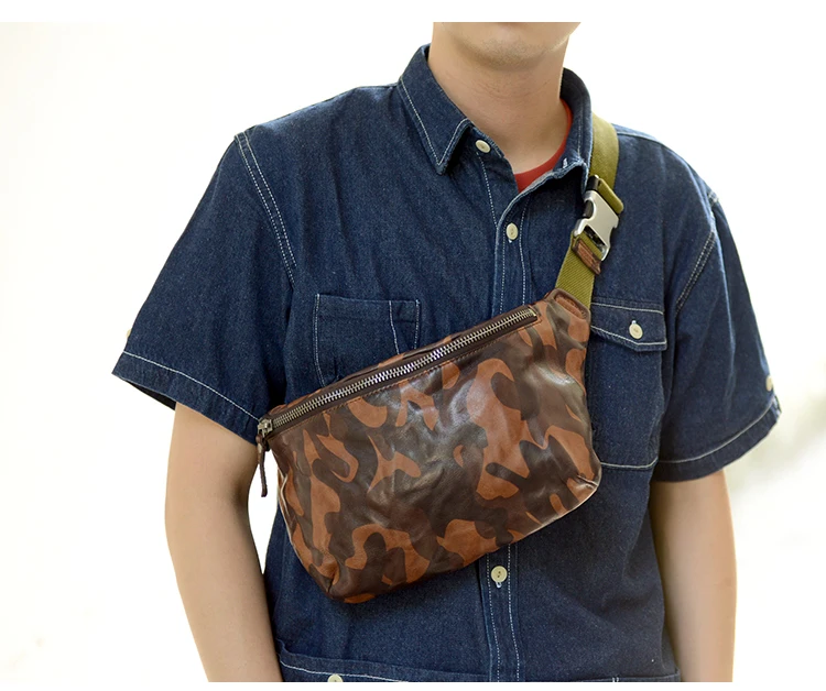 Маленькая мужская нагрудная сумка известного бренда дизайнерская Винтажная