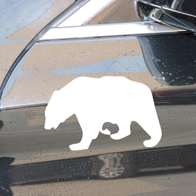 

YJZT 15.5CM*10CM Brown Bear Pattern Car Sticker Decorate Bumper Vinyl Decal Black/Silver C4-1362