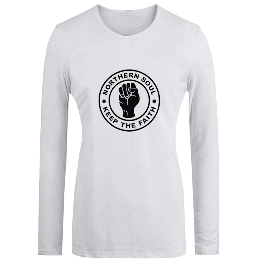 Женская футболка с принтом Red stop hand gestutes Terror отпечаток крови NORTHERN SOUL KEEP THE FAITH белая