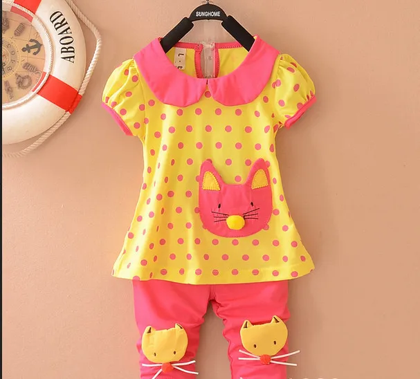 2014 Summer 1sets/lot fashion baby children short sleeve t-shirts Pants clothes set Mickey minnie kids sport suit in stock | Детская