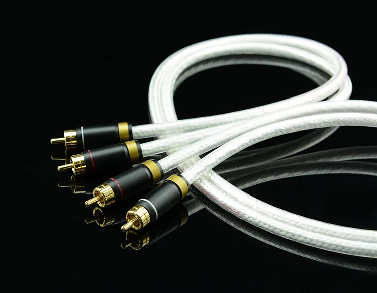 MPS M-4 высокого класса 2 RCA до 2 RCA аудио кабель 6N OFC Hi Fi 99.99997% 5U позолоченный сабвуфер динамик кабель аудиофил