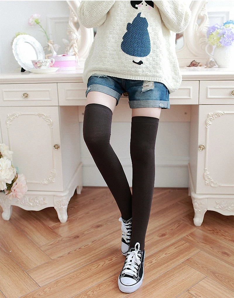 Новинка 2016 модные чулки сексуальные женские теплые до бедра выше колена длинные