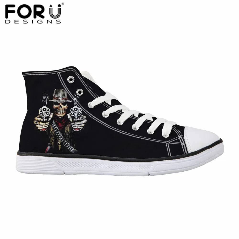 Мужские парусиновые кроссовки FORUDESIGNS черные Повседневные высокие на плоской