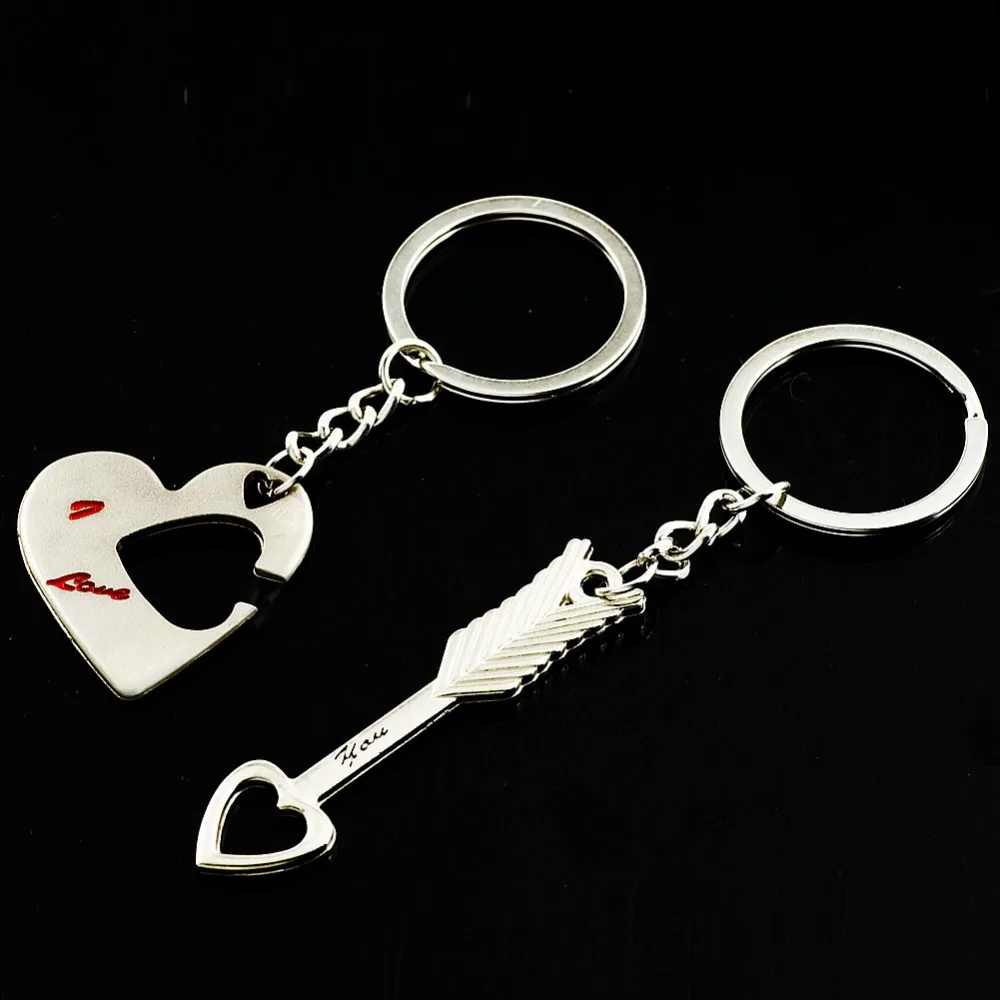 2pcs Cupid Arrow Couple Cheap key chains rings Lovers Pendant Key Ring KeyChains Alloy KeyChain Wholesale | Украшения и