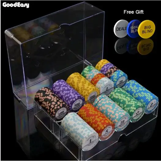

Free Shipping 200PCS Poker Chips Set with Box Clay/Ceramic Poker Chips Sets Texas Hold'em Poker Chips