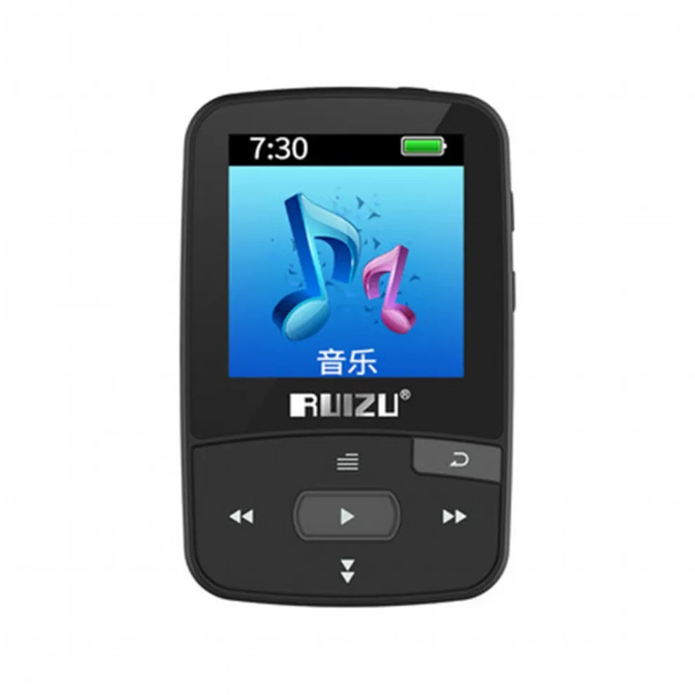 Black Новое поступление, Спортивный MP3 плеер RUIZU X50 с Bluetooth, 8 ГБ, мини-клип с поддержкой экрана, FM, запись, электронная книга, часы, шагомер - Цвет: Black