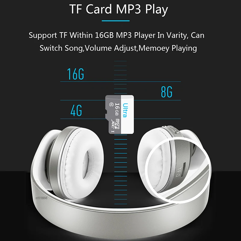 P16 беспроводные наушники Bluetooth стерео бас гарнитура спортивные с микрофоном mp3