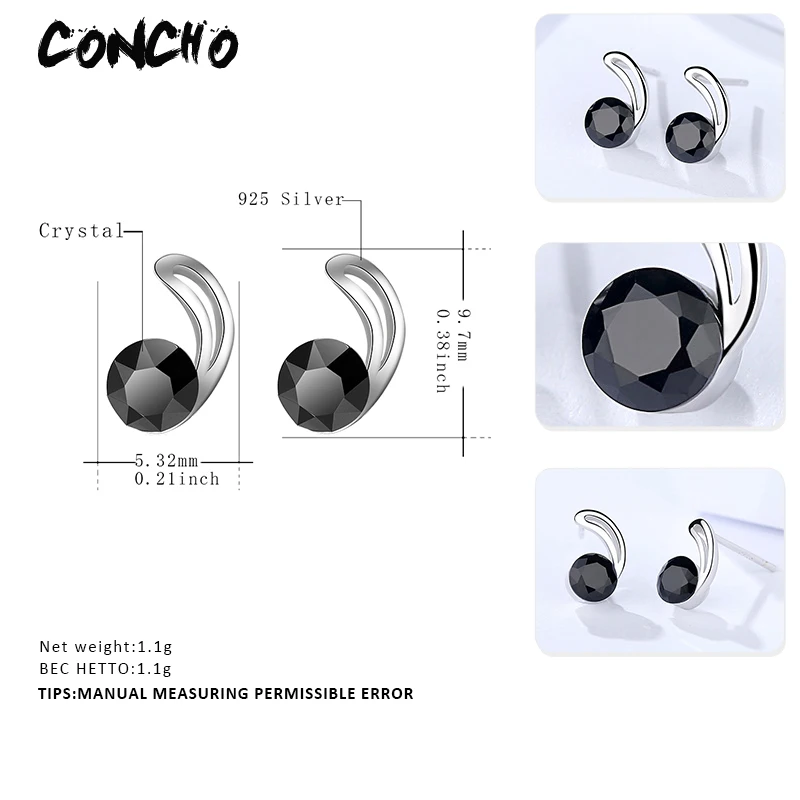 Женские Геометрические серьги пусеты Concho из стерлингового серебра 925 пробы