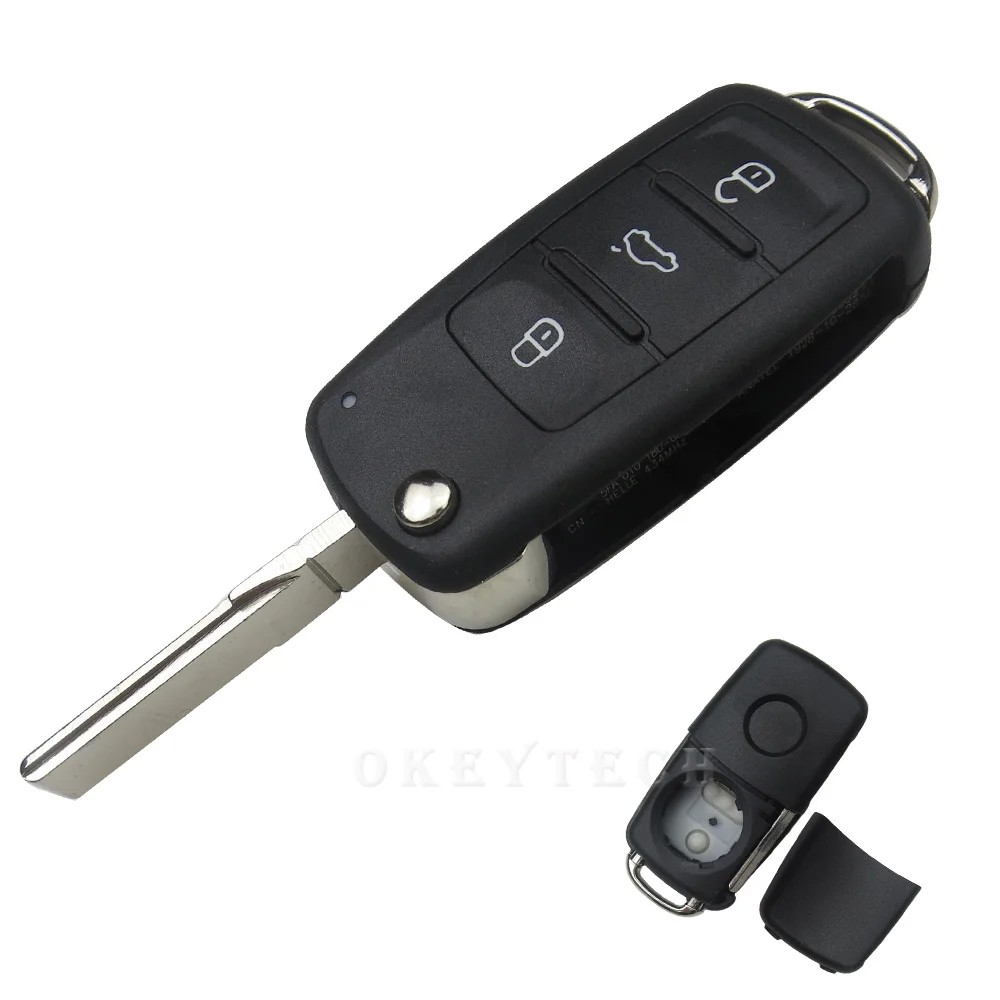 OkeyTech 1 шт. Новинка для VW 3 кнопочный складной Автомобильный ключ откидная оболочка
