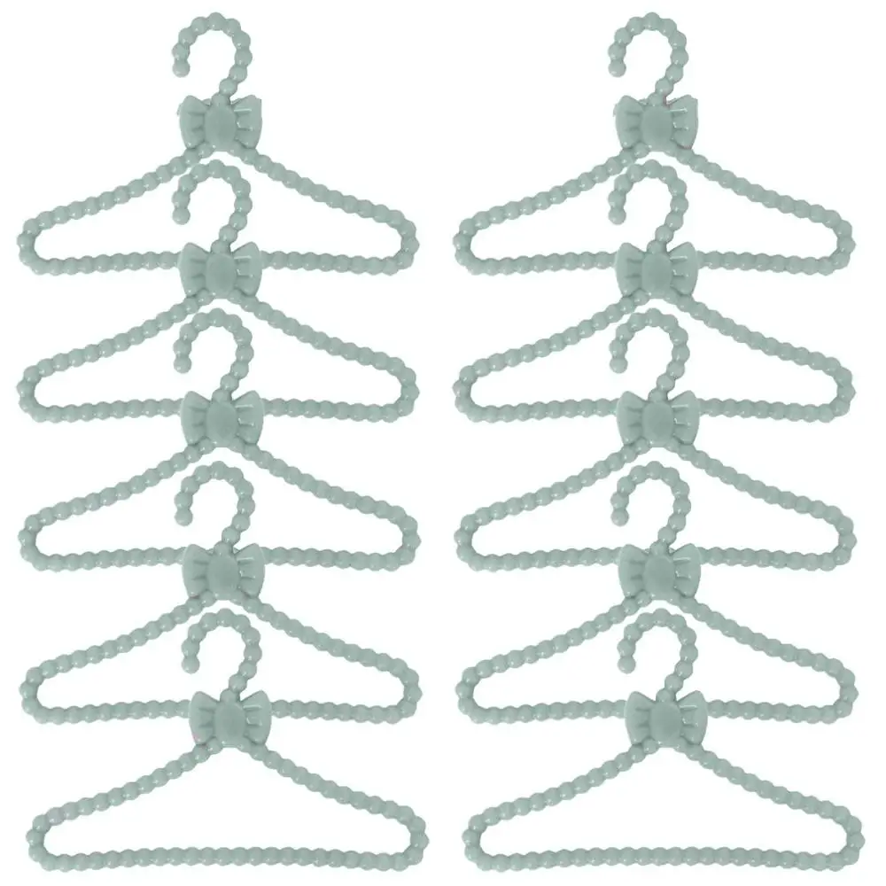 10x grey hangers 10 шт./партия Аксессуары для кукол розовый фиолетовый серый гардероб кукольный домик платье одежда пластиковые вешалки для Барби Кен Кукла Одежда Игрушка - Цвет: 10x grey hangers