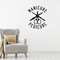 manicure tools pedicure wall stickers decal removable beauty salon wall window decoration murals vinyl decals nail care z948