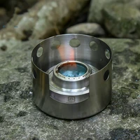 outdoor windproof alcohol stove stainless steel camping portable boiler heater hiking ultralight metal cooking furnace