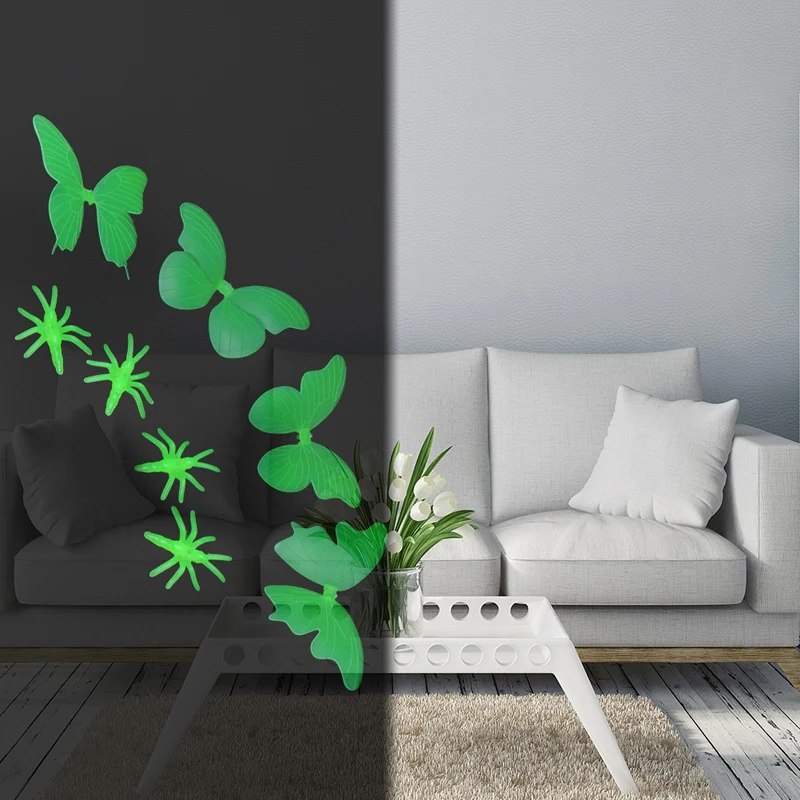 4 шт. светится в темноте Бабочка наклейки флуоресцентная Наклейка Искусство