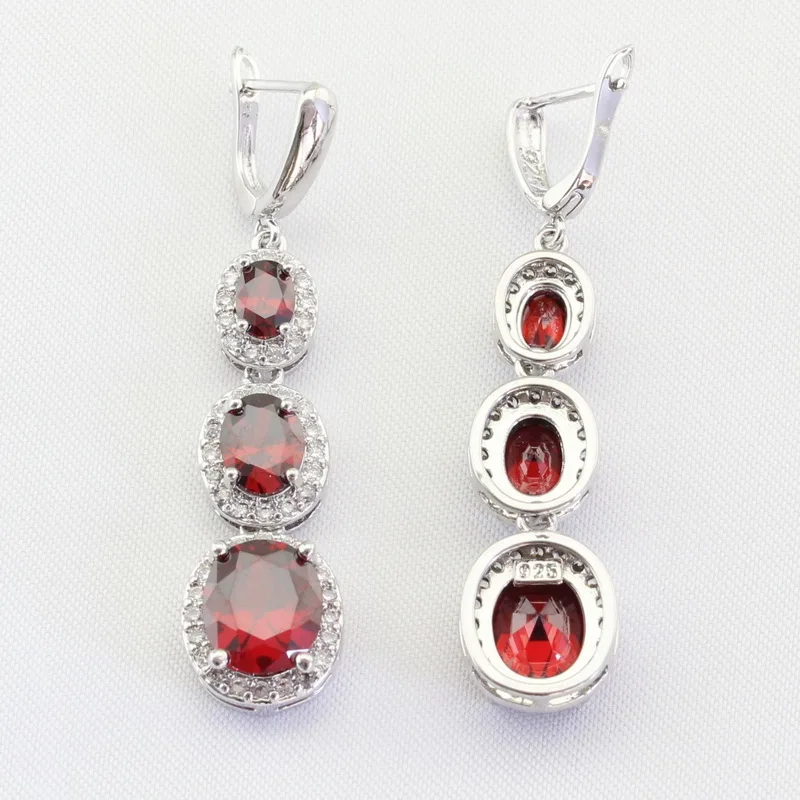 Изысканный красный кристаллический lNecklace кулон серьги кольцо браслет серебряный цвет комплекты украшений для женщин Свадьба подарочная коробка WPAITKYS