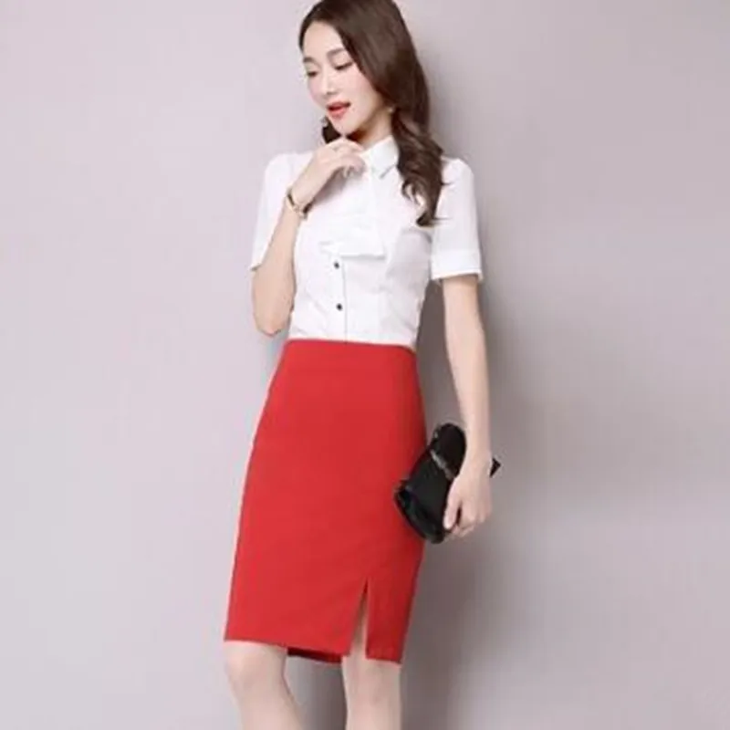 Осень Весна Лето Высокая талия женские юбки Женская Рабочая Карьера юбка миди
