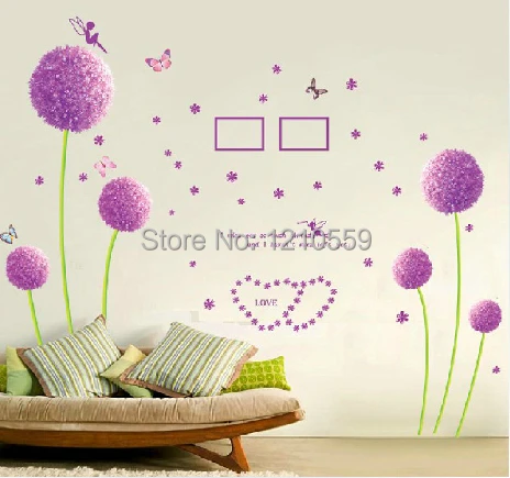 Бесплатная доставка наклейка для домашнего декора 115*105 см фиолетовый креативный