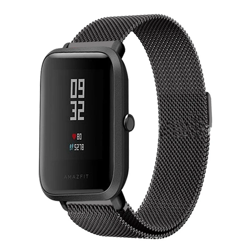 Металлические ремешки для Xiaomi Huami Amazfit Bip BIT Lite Youth Smart Watch ремешок умный браслет 20 мм спортивный ремешок для часов Milans