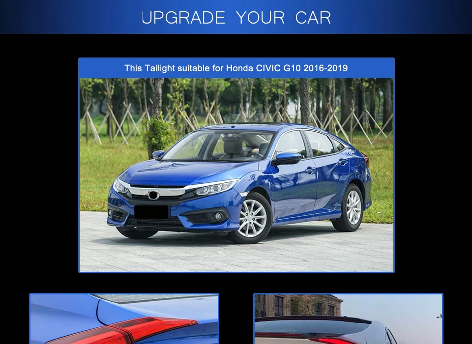 Автомобильный Стайлинг для Honda Civic задний фонарь- Civic светодиодный задний фонарь DRL светодиодный динамический сигнальный тормоз аксессуары заднего хода