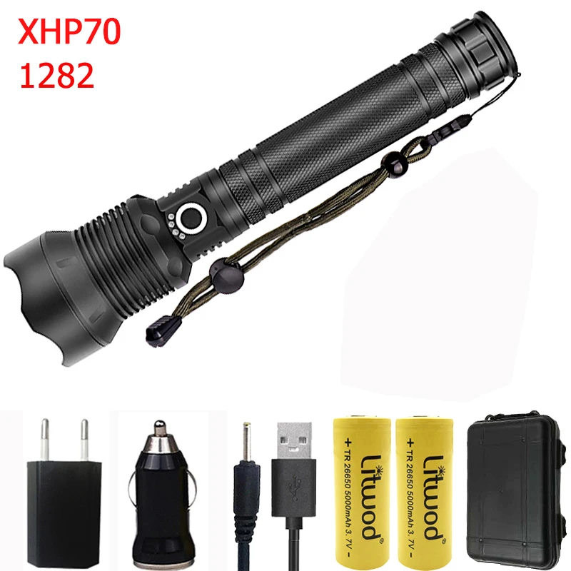 Z20 Litwod 1282 CREE XLamp XHP70 Мощный тактический светодиодный фонарик Фонарь 18650 и 26650 фонарь на батарее - Испускаемый цвет: Option H