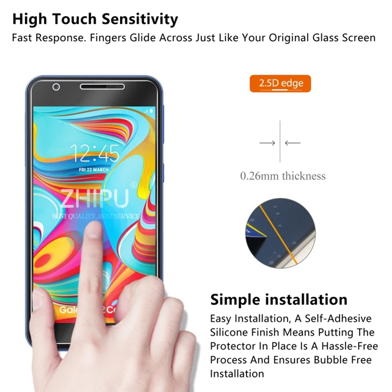 2 предмета закаленное Стекло для samsung Galaxy A2 Core Экран защитная пленка 9 H | Мобильные