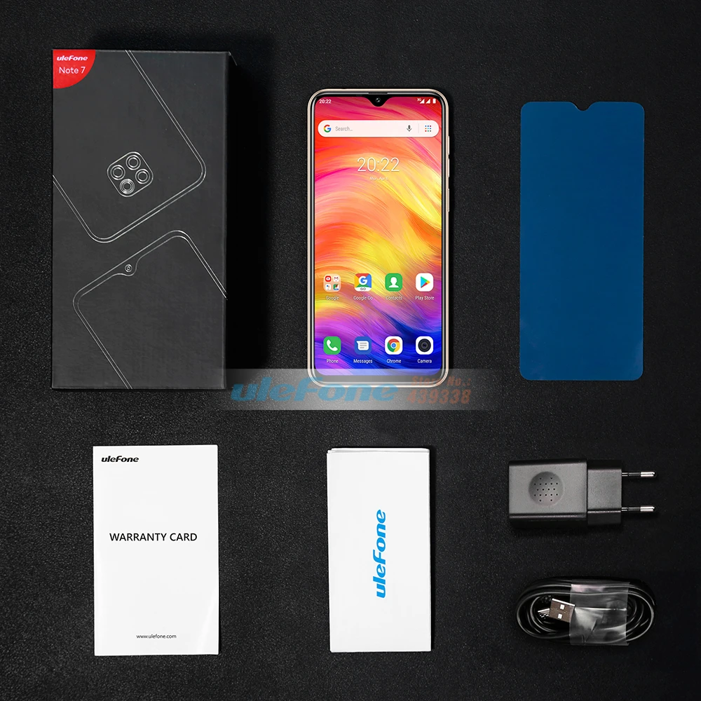 Смартфон Ulefone Note 7 6 1 дюйма Гб ОЗУ 16 ПЗУ четырехъядерный MT6580A 3500 мА/ч Face ID тройная