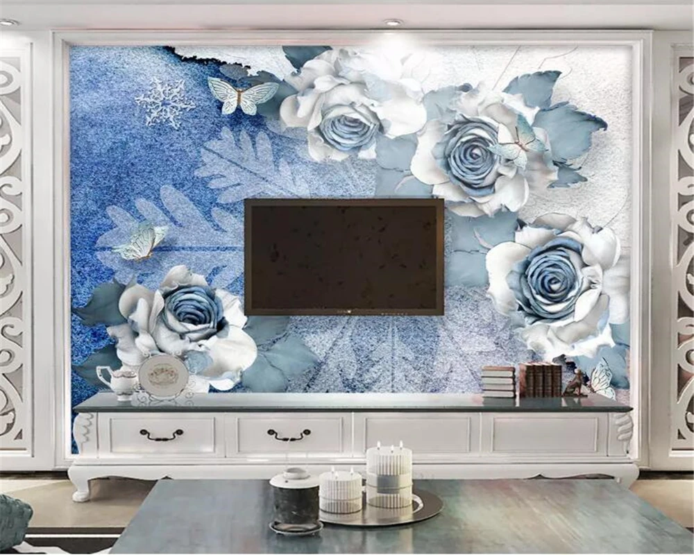 Пользовательские модные обои высокого качества ветер снежинка фон трехмерный