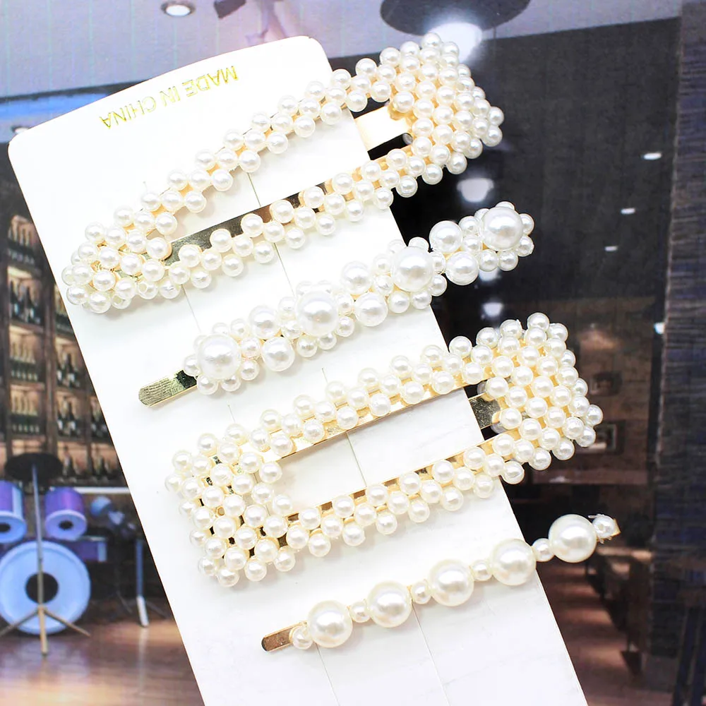 4pcs per set Ins Fashion 1 комплект женские элегантные жемчужные заколки для волос сладкий головной убор шпильки заколки аксессуары для волос из ацетатного волокна Набор для волос - Цвет: 4pcs per set