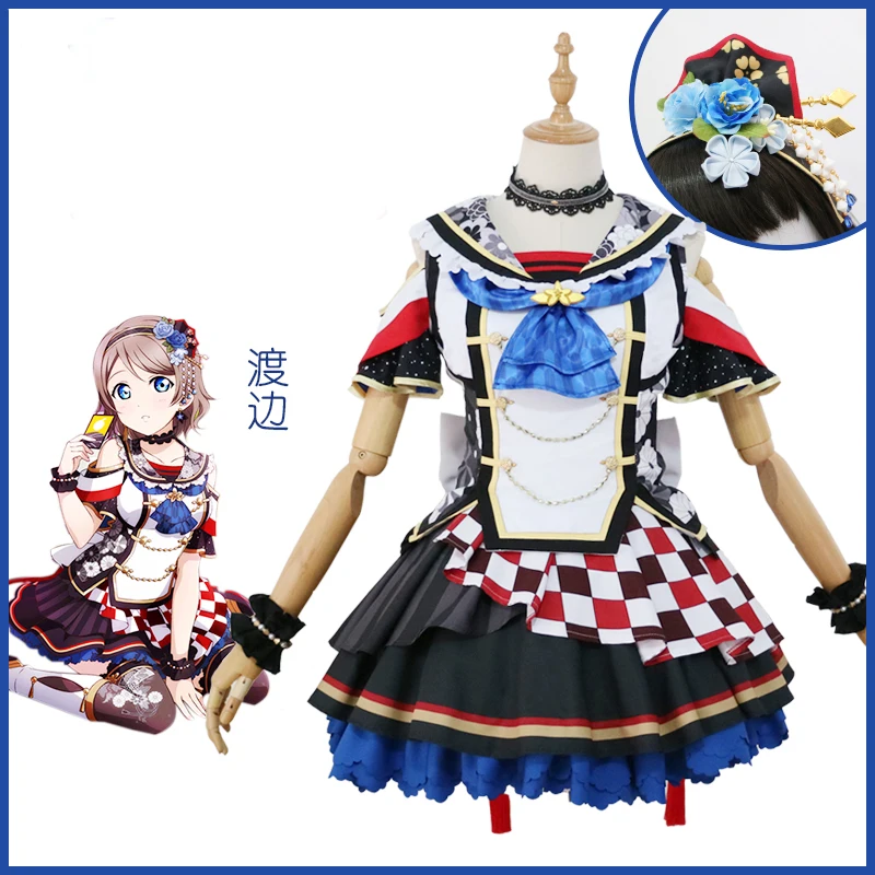 Платье для девочек Liva Love Live Sunshine Aqours Kunikida Hanamaru Ruby Maid одежда униформы костюмы